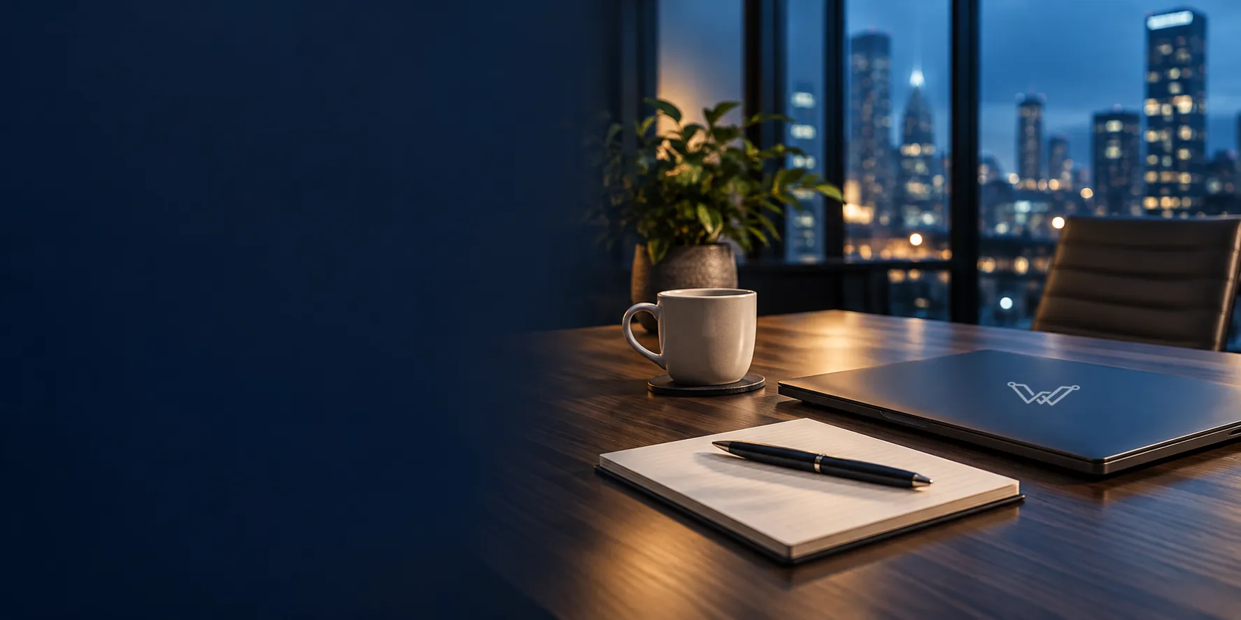 Bureau avec carnet et ordinateur portable WEBENSIS